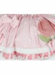 Plush Tulip Pattern Decoration Polka-Dot Hem Pleated Bow Knot Classic Lolita Pink Cute Suspender Dress