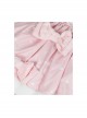 Plush Tulip Pattern Decoration Polka-Dot Hem Pleated Bow Knot Classic Lolita Pink Cute Suspender Dress