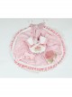 Plush Tulip Pattern Decoration Polka-Dot Hem Pleated Bow Knot Classic Lolita Pink Cute Suspender Dress