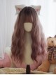 Classic Lolita Elegant Purple Gradient Wavy Curly Hair Air Bangs Decoration Long Wig