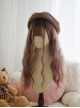 Classic Lolita Elegant Purple Gradient Wavy Curly Hair Air Bangs Decoration Long Wig