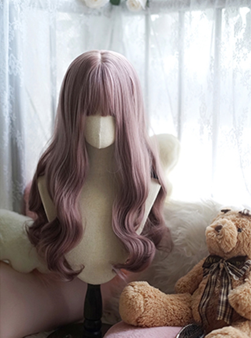 Purple Big Wavy Curly Hair Cute Air Bangs Decoration Classic Lolita Long Wig