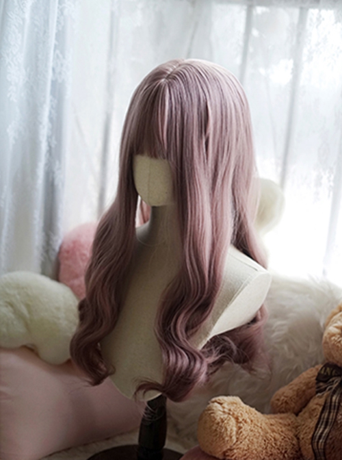 Purple Big Wavy Curly Hair Cute Air Bangs Decoration Classic Lolita Long Wig