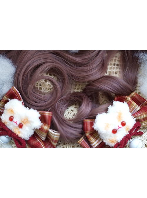 Purple Big Wavy Curly Hair Cute Air Bangs Decoration Classic Lolita Long Wig