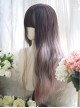 Classic Lolita Gray-Brown Gradient Natural Long Curly Hair Air Bangs Long Wig