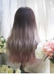 Classic Lolita Gray-Brown Gradient Natural Long Curly Hair Air Bangs Long Wig