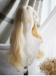 Light Blonde Natural Wavy Curls Air Bangs Decoration Classic Lolita Princess Long Curly Hair Wig