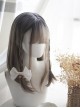 Cute Japanese Inner Button Long Straight Hair Natural Air Bangs Decoration Classic Lolita Gray Gradient Wig