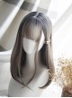 Cute Japanese Inner Button Long Straight Hair Natural Air Bangs Decoration Classic Lolita Gray Gradient Wig