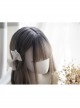 Cute Japanese Inner Button Long Straight Hair Natural Air Bangs Decoration Classic Lolita Gray Gradient Wig