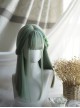 Classic Lolita Fashionable Green Long Straight Hair Natural Air Bangs Wig