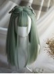 Classic Lolita Fashionable Green Long Straight Hair Natural Air Bangs Wig