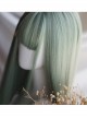 Classic Lolita Fashionable Green Long Straight Hair Natural Air Bangs Wig