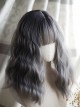 Cute Wavy Curly Hair Gray Gradient Short Hair Classic Lolita Air Bangs Short Wig