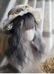 Cute Wavy Curly Hair Gray Gradient Short Hair Classic Lolita Air Bangs Short Wig