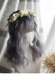 Cute Wavy Curly Hair Gray Gradient Short Hair Classic Lolita Air Bangs Short Wig