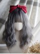 Cute Wavy Curly Hair Gray Gradient Short Hair Classic Lolita Air Bangs Short Wig