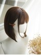 Cute Japanese Inner Buckle Short Hair Daily Natural Air Bangs Classic Lolita Brown Wig