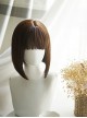 Cute Japanese Inner Buckle Short Hair Daily Natural Air Bangs Classic Lolita Brown Wig