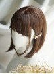 Cute Japanese Inner Buckle Short Hair Daily Natural Air Bangs Classic Lolita Brown Wig