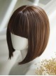 Cute Japanese Inner Buckle Short Hair Daily Natural Air Bangs Classic Lolita Brown Wig