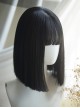 Natural Classic Black Straight Hair Air Bangs Lolita Short Wig