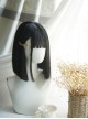 Natural Classic Black Straight Hair Air Bangs Lolita Short Wig