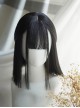 Natural Classic Black Straight Hair Air Bangs Lolita Short Wig