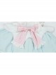 Cute Bear Pattern Print Plush Ball Crinkled Bow Trim Irregular Hem Sweet Lolita Kid Princess Slip Dress
