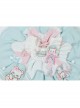 Cute Bear Pattern Print Plush Ball Crinkled Bow Trim Irregular Hem Sweet Lolita Kid Princess Slip Dress