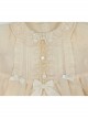 Champagne Delicate Lace Jacquard Bear Embroidery Pleated Bow Knot Decoration Classic Lolita Kid Doll Neck Buttons Long Sleeve Shirt