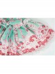 Pink Strawberry Cake Cute Rabbit Pattern Print Pleated Bow Lace Decoration Classic Lolita Kid Dress