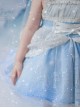 Castle Pattern Decoration Snowflake Sequins Ruched Lace Mesh Trim Classic Lolita Kid Princess Slip Dress