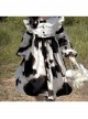 Black And White Ruched Ruffled Doll Neckline Black Bow Knot Decoration Classic Lolita Kid Long Sleeve Dress