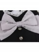 French Simple Fashion Bow Knot Decoration Long Sleeve Polka Dot Classic Lolita Kid Black Dress
