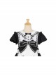 Classic Lolita Retro White Apron Decoration Demon Maid Style Pleated Bow Knot Black Doll Dress