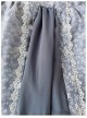 Vintage White Fragment Floral Print Decoration Lace Jacquard Cuffs Square Neckline Classic Lolita Dress