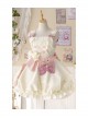 Cute Heart Shape Design Pink Pleated Bow Irregular Cut Decoration Pleated Ruffle Sweet Lolita Slip Dress Set