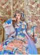 Chinese Style Delicate Gilt Graphic Print Decoration Pleated Bow Knot Classic Lolita Slip Dress Set