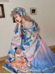 Chinese Style Delicate Gilt Graphic Print Decoration Pleated Bow Knot Classic Lolita Slip Dress Set