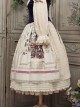 Vintage French Colorful Floral Print Decoration Elegant Pleated Ruffle Classic Lolita Long Skirt 