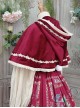 Cute Velvet Peaked Hat Design Jacquard Lace Trim Classic Lolita Short Cloak