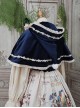 Cute Velvet Peaked Hat Design Jacquard Lace Trim Classic Lolita Short Cloak