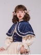 Cute Velvet Peaked Hat Design Jacquard Lace Trim Classic Lolita Short Cloak