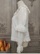 Classic Lolita Pleated Hollow-Out Ruffles Design Doll Neckline Decoration Detachable Sleeves Daily Shirt