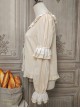 Classic Lolita Pleated Hollow-Out Ruffles Design Doll Neckline Decoration Detachable Sleeves Daily Shirt