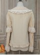 Classic Lolita Pleated Hollow-Out Ruffles Design Doll Neckline Decoration Detachable Sleeves Daily Shirt