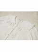 Classic Lolita Pleated Hollow-Out Ruffles Design Doll Neckline Decoration Detachable Sleeves Daily Shirt