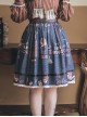 Chocolate Candy Irregular Letter Print Decoration Detachable Bow Knots Classic Lolita Skirt