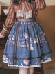 Chocolate Candy Irregular Letter Print Decoration Detachable Bow Knots Classic Lolita Skirt